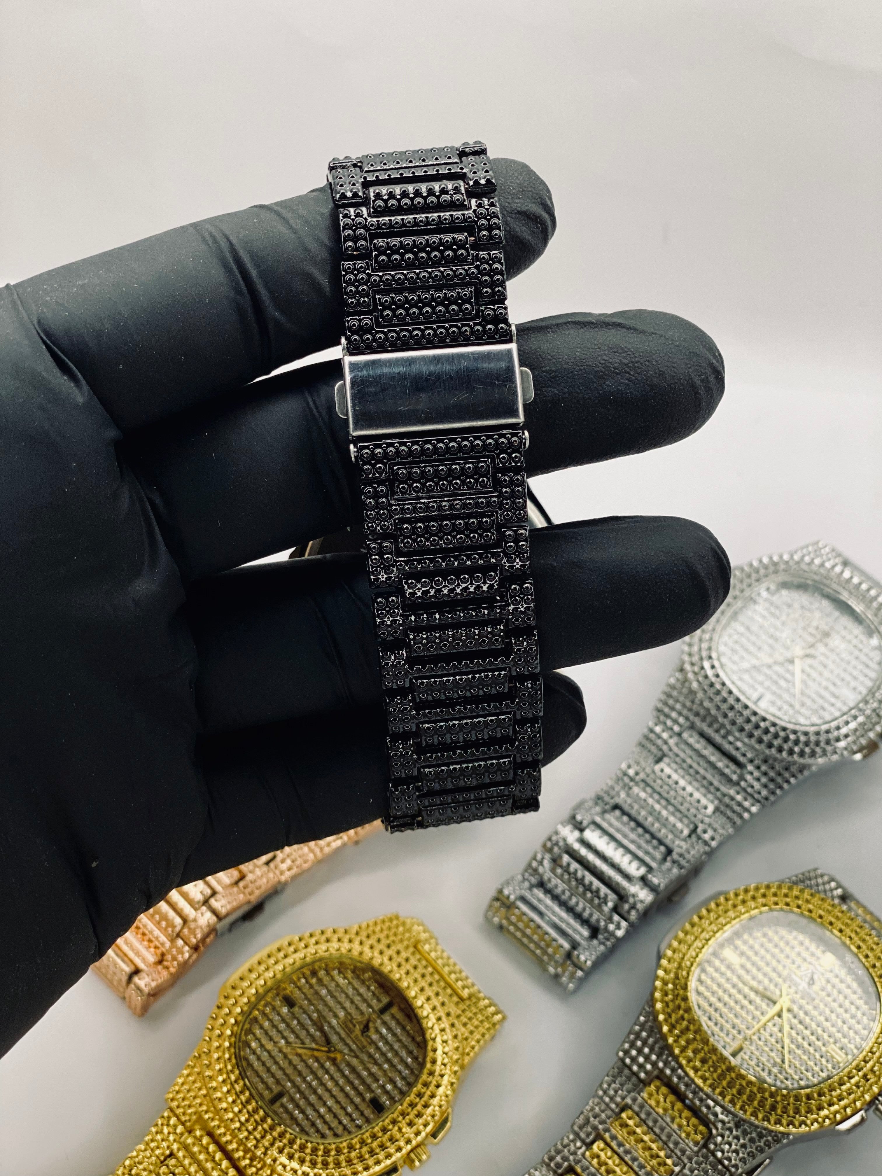 Luxury Black Diamond Watch