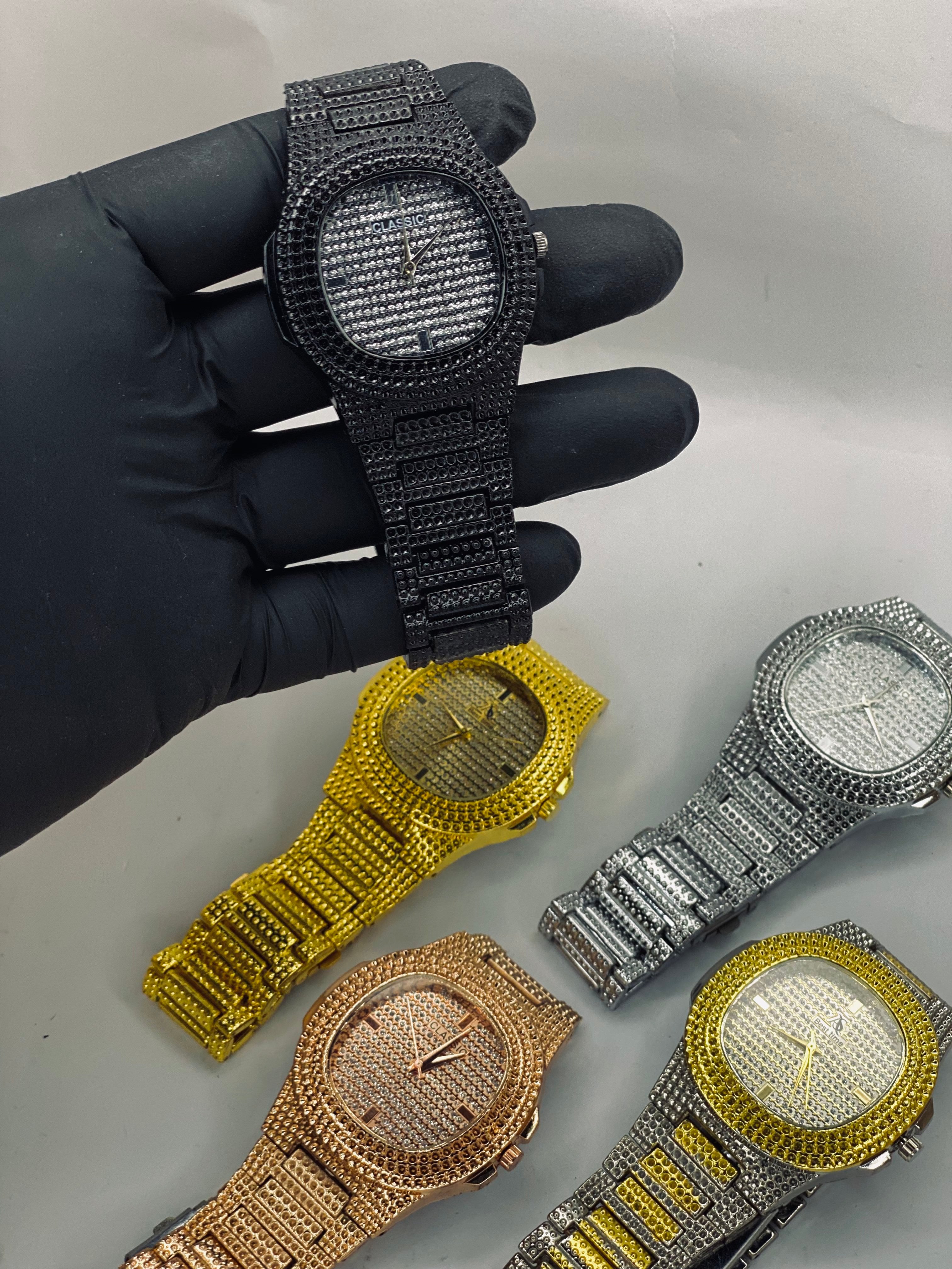 Luxury Black Diamond Watch