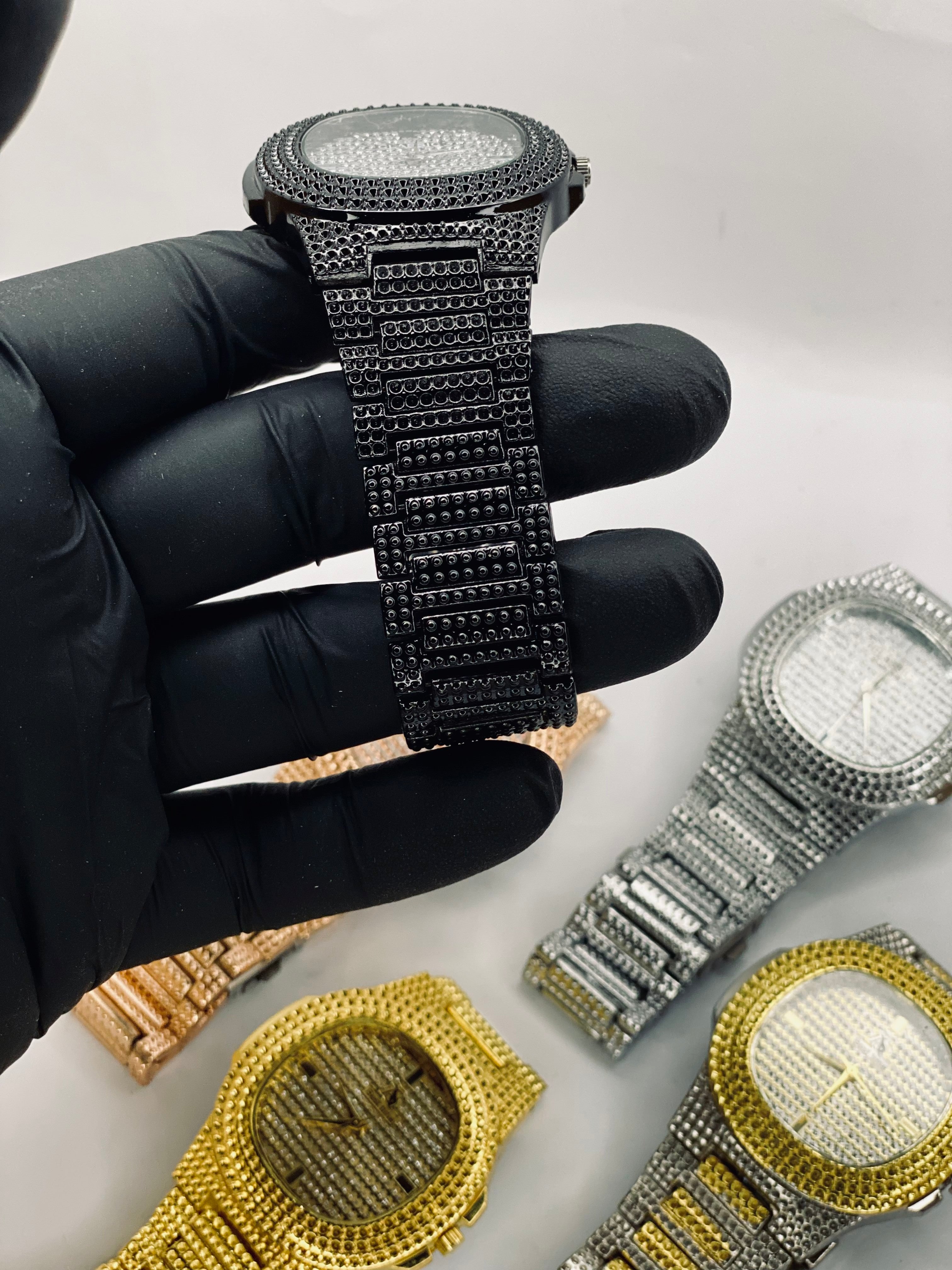 Luxury Black Diamond Watch